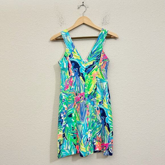 LILLY PULITZER Largo Shift Dress Multicolor Palm Leaves Tropical NWT - Picture 2 of 12